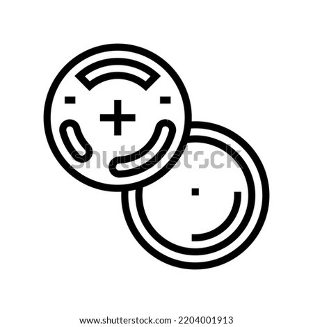 lr44 button battery line icon vector. lr44 button battery sign. isolated contour symbol black illustration