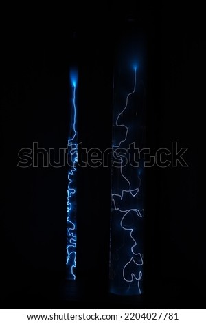 Beautiful power of electricity, blue storms, electrical abstract picture, future, detail of electrical power