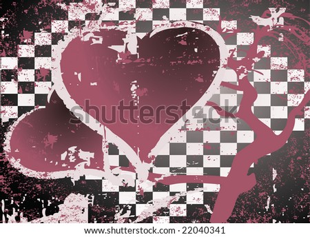 Abstract grungy background heart vector illustration raster