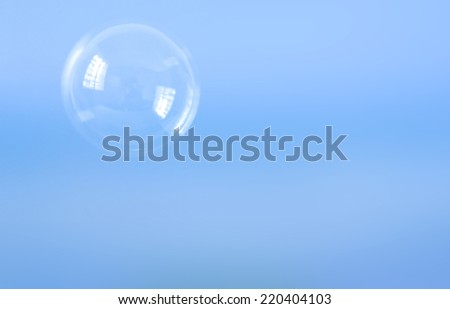 bubble on blue background