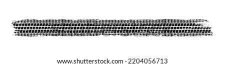 Auto tire tread grunge element. Car and motorcycle tire pattern, wheel tyre tread track. Black tyre print. Vector illustration isolated on white background. Royalty-Free Stock Photo #2204056713