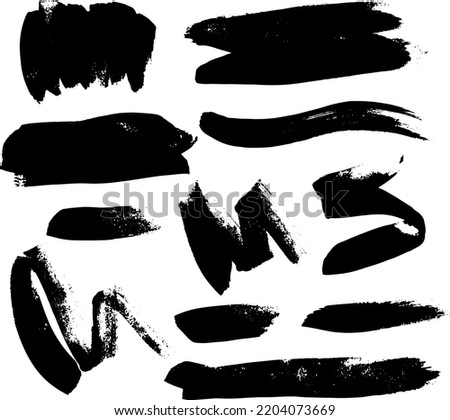 a set of paint strokes, hand drawing in vector on a white background