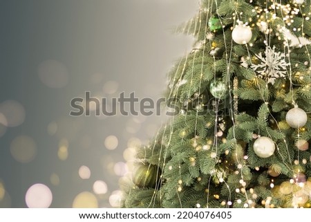 2023 Merry Christmas and New Year holidays background. Blurred bokeh background