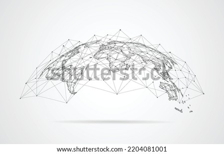 Global network connection. World map point and line composition concept of global business. Vector Illustration Royalty-Free Stock Photo #2204081001