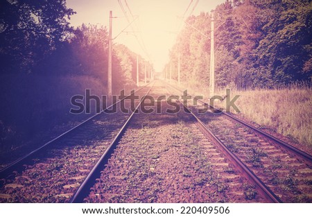 Vintage filtered picture of railroad tracks.