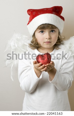 Cute Angel with red heart