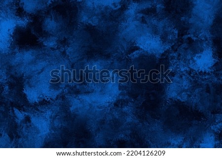 Dark blue background layout design. Distressed dark blue grunge seamless texture. Overlay watercolor scratched backdrop. Deep blue background painted texture. High quality ink texture. Oil painting