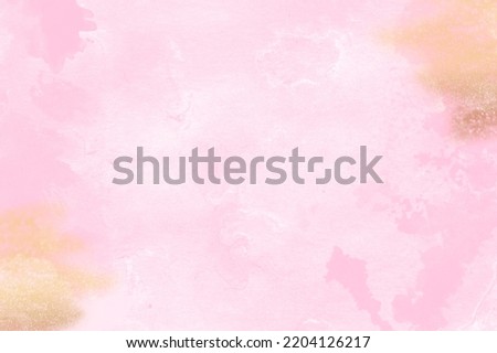 Pastel pink and gold abstract watercolor background texture. High resolution dusty rose and luxury gold colorful watercolor texture for cards, backgrounds, fabrics, posters. Hand draw backdrop