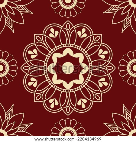 Seamless pattern with flowers. Creative ornamental decorative mandala design background. Vector illustration.