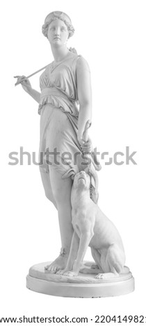 Ancient statue. Diana sculpture of Giovanni Benzoni in the State Hermitage Museum. Masterpiece isolated photo with clipping path