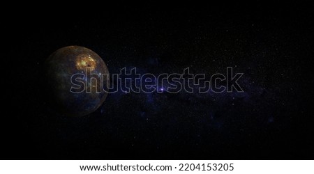 Mercury on space background. Elements of this image furnished by NASA.