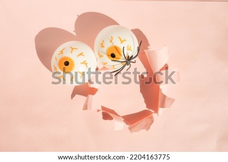 soft pink torn paper,hole break background, minimalistic abstract Halloween concept