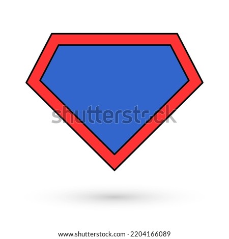 Shield graphic hero shadow icon, isolated comic shape concept symbol, vector illustration .