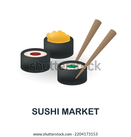 Sushi Market icon. 3d illustration from small business collection. Creative Sushi Market 3d icon for web design, templates, infographics and more