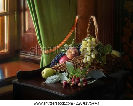 Still life with fruits  near the window