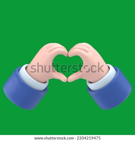 Green Screen Mock-up.Human hands making gesture of heart shape.  Love concept. Valentine's day. Green Screen for footage and clipping path.

