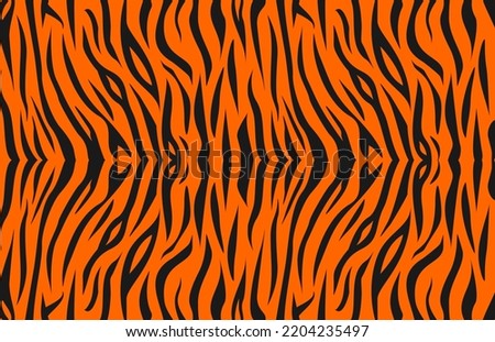 Tiger animal orange and black print. Vector illustration