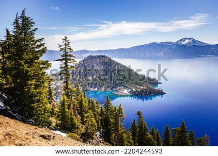 Crater Lake National Park of Oregon Royalty-Free Stock Photo #2204244593