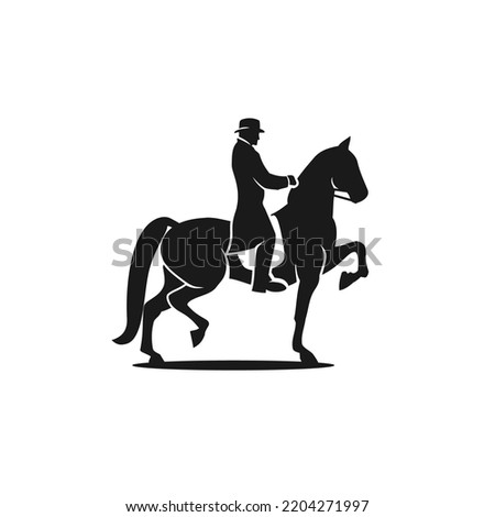 Nobleman ridding a horse silhouette Royalty-Free Stock Photo #2204271997