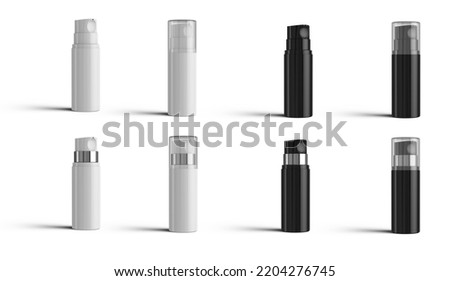 Blank Airless Pump Container Cosmetic Dispenser Bottles 3D-Rendering