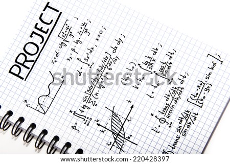 Notepad with a mathematical project
