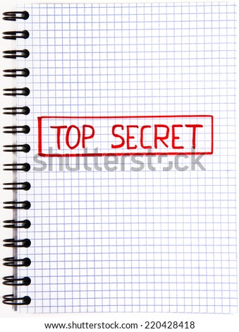 Notepad with a Top Secret mark