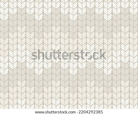 Jacquard seamless knitting pattern. Knitwear texture. Vector background with knitted woolen fabric in light color. Royalty-Free Stock Photo #2204292385