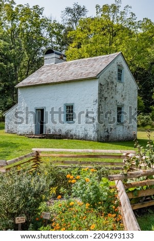 Tenant House and Garden, Hopewell Furnace National Historic Site, Pennsylvania USA, Elverson, Pennsylvania Royalty-Free Stock Photo #2204293133