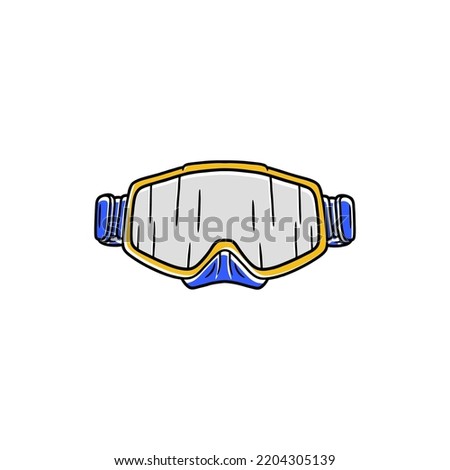 Motocross or mountain bike goggles. With a white background. Vector Illustration.
