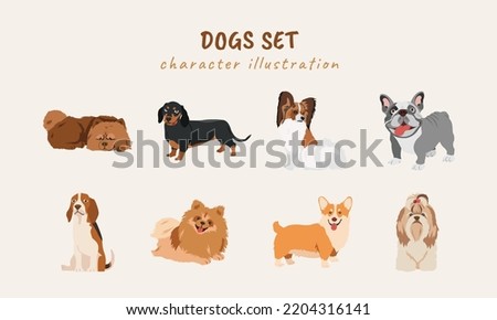 Cute Dogs illustration character set