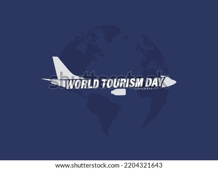 World Tourism Day concept vector illustration. Airline Travel concept background. Royalty-Free Stock Photo #2204321643