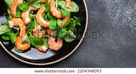 salad shrimp prawn seafood healthy meal food snack on the table copy space food background