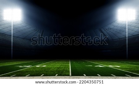 football stadium with lights at night