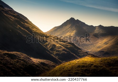 Mountains in Highland,Scotland Royalty-Free Stock Photo #220437766