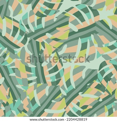 Decorative monstera silhouettes seamless pattern. Exotic palm leaves wallpaper. Botanical endless background. Backdrop for fabric design, textile print, wrapping, cover. Vector illustration