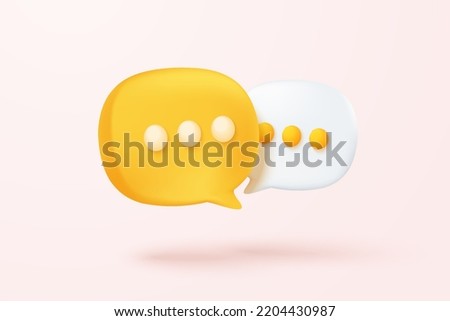 3D speech bubbles symbol for chat on social media icon isolated on background. 3d comments thread mention or user chat with social media. 3d speech bubbles icon vector with shadow render illustration Royalty-Free Stock Photo #2204430987