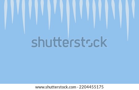 Blue winter background with icicles on the upper edge. vector illustration Royalty-Free Stock Photo #2204455175