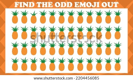 Find The Odd Emoji Out # 9, Visual Logic Puzzle Game. Activity Game For Children. Vector Illustration. Royalty-Free Stock Photo #2204456085