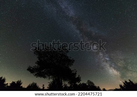 Milky Way in south of France in Cevennes Natural Park. Aveyron, France. Royalty-Free Stock Photo #2204475721