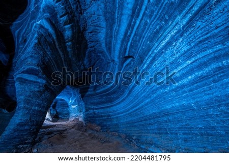 The room in Blue cave, amazing unseen adventure at Tak province, Thailand.