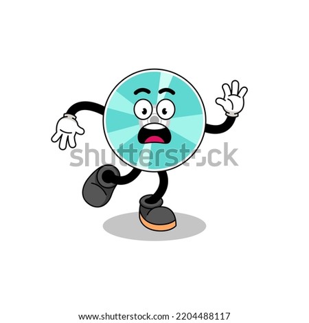 slipping optical disc mascot illustration , character design