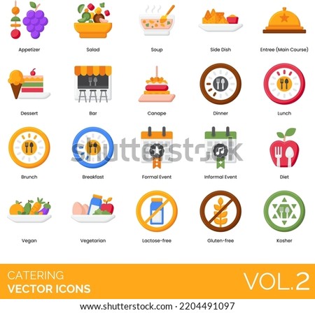 Catering Icons lunch, restaurant, food, meal, catering, service, party, dinner, event, dish, plate, table, celebration, delicious, banquet, dining, meat, gourmet, luxury, snack, buffet, decoration
