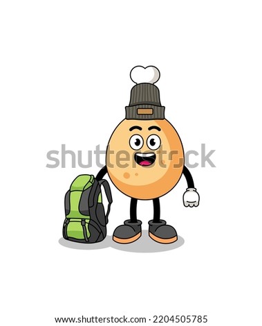 Illustration of fried chicken mascot as a hiker , character design
