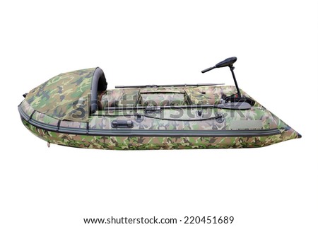 image of inflatable boat under the white background