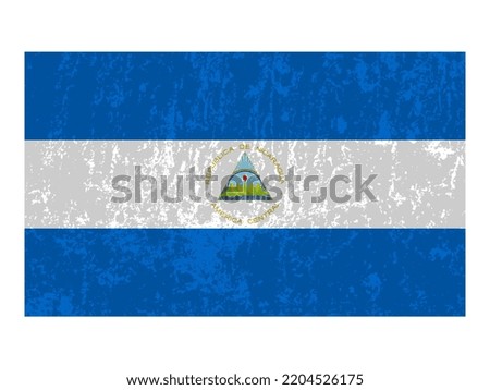 Nicaragua flag, official colors and proportion. Vector illustration.