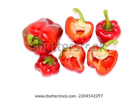 Fresh red bell pepper ( Capsicum ) isolated on white background