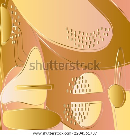Golden pink abstract background. Modern trendy shiny holiday template. Graphic design banner, poster, greeting card, invitation, celebration, magazine, label, fashion, template. Vector illustration