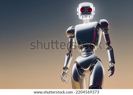 steampunk metallic robot 3d rendering