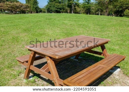 table set in the park