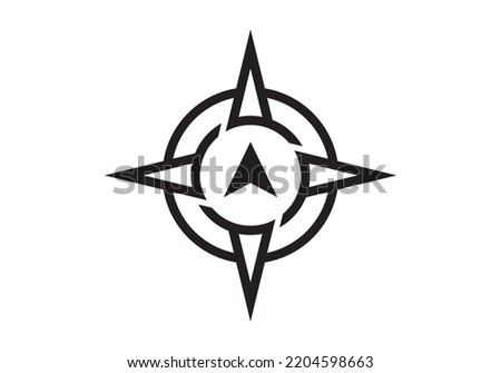 simple compass logo design icon